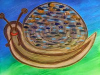 Livre papier Hector l'escargot Bleu et Doré